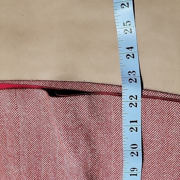 J Crew 100% Wool A-Line Chevron Skirt, Size 6, Excellent Condition! Brick Red - Picture 10 of 12